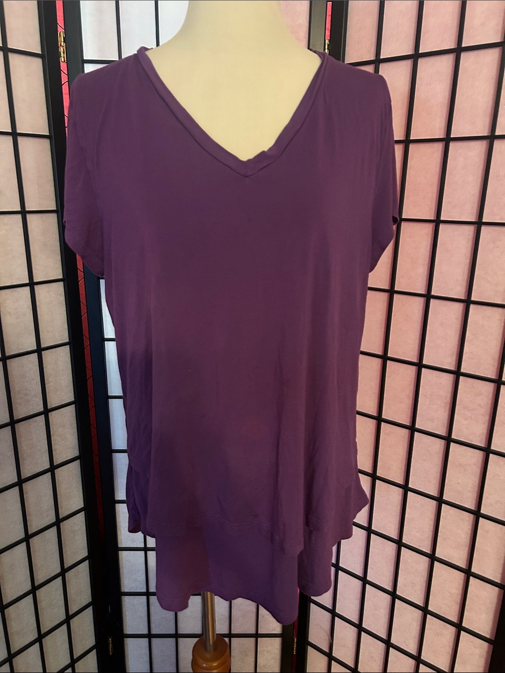 Latched Mama V-Neck Tunic in Deep Plum